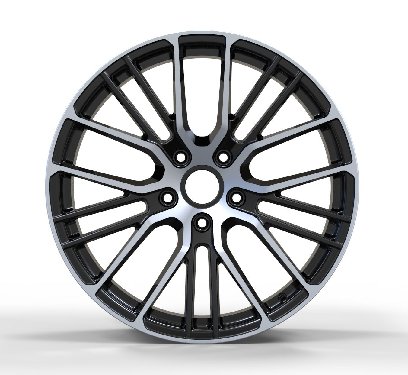We manufacture premium quality forged wheels rims for PORSCHE 911 in any design, size, color. Wheels size: Front: 22 x 10 ET 48 Rear: 22 x 11.5 ET 61 PCD: 5 x 130 CB: 71.6 Forged wheels can be produced in any wheel specs by your inquiries and we can provide our specs Compared to standard alloy cast wheels, forged wheels have the highest strength-to-weight ratio; they are 20-25% lighter while maintaining the same load factor. Finish: brushed, polished, chrome, two colors, matte, satin, gloss